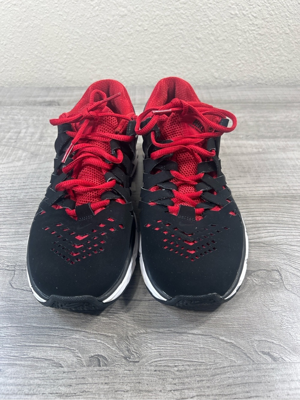 Nike Lunarlon Black Red Running Shoes Men’s Size 7.5 Athletic Sneakers - Picture 3 of 10